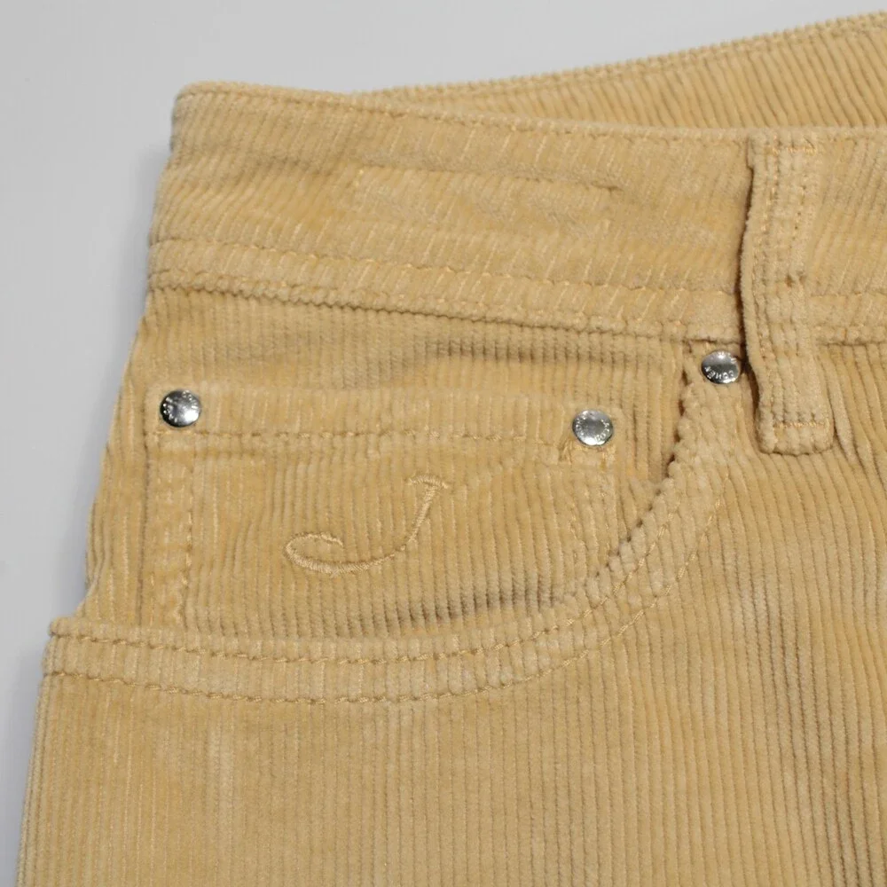 Jacob Cohen NWT 5 Pocket Jean Cut Corduroy Pants Size 34 US Bard in Yellow